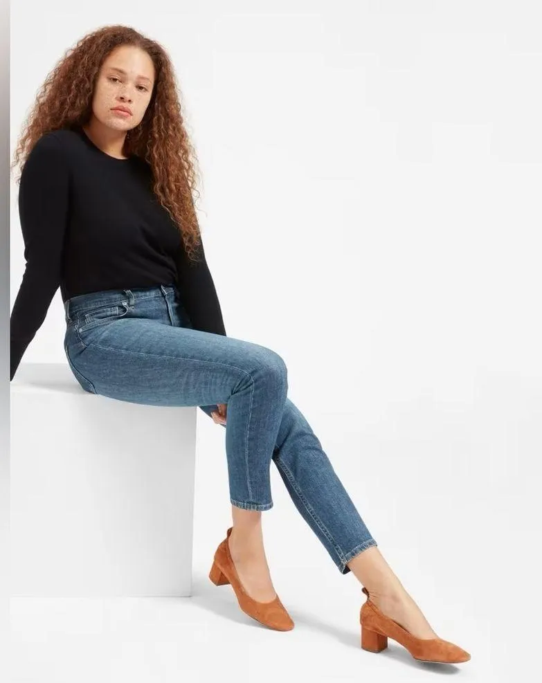 Everlane The High Rise Skinny Jeans Medium  Denim Blue Wash Size 28 - Image 3