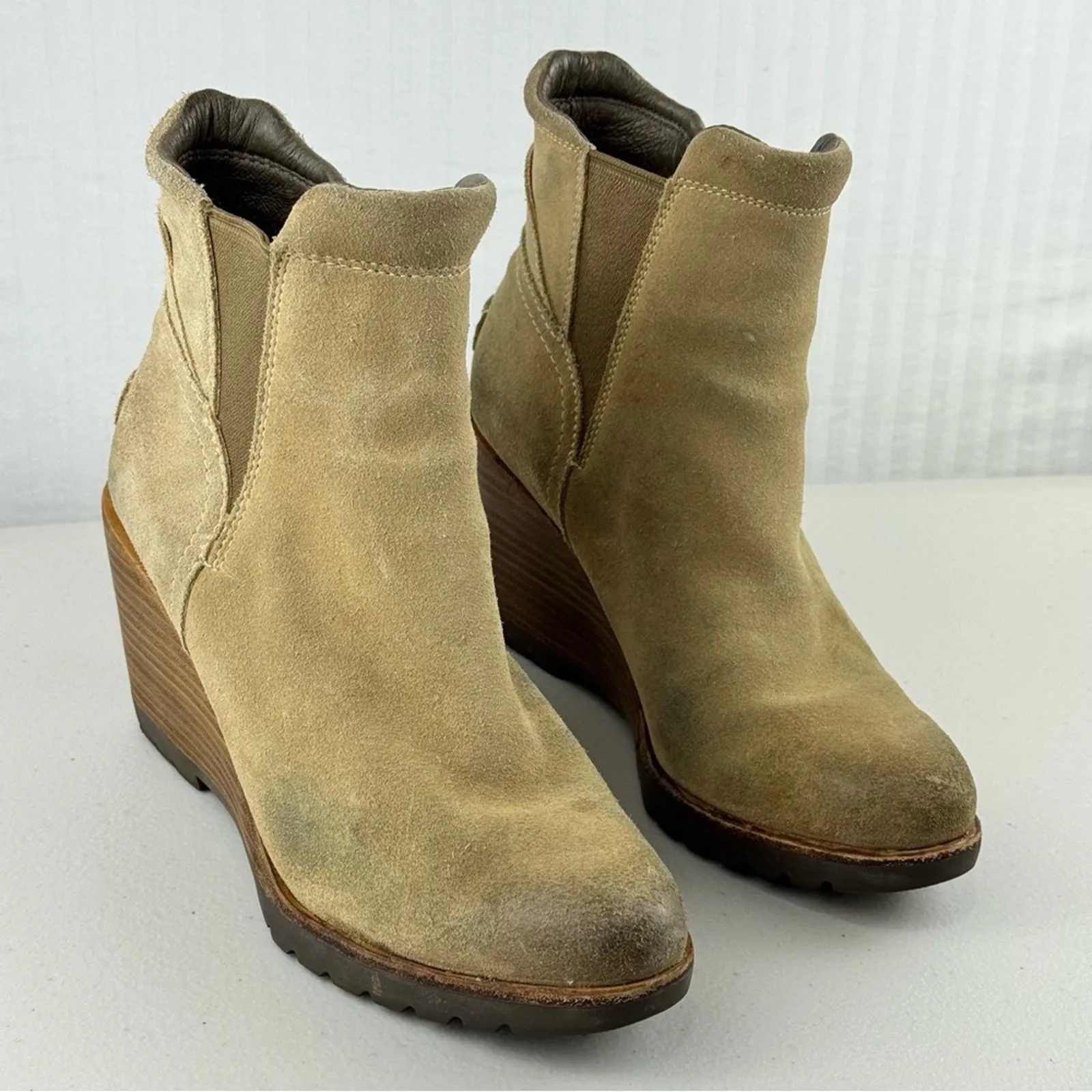 Sorel After Hours Chelsea Boot Tan Suede Wedge Ankle Boots Women’s Size 7 EUR 38 - Image 10