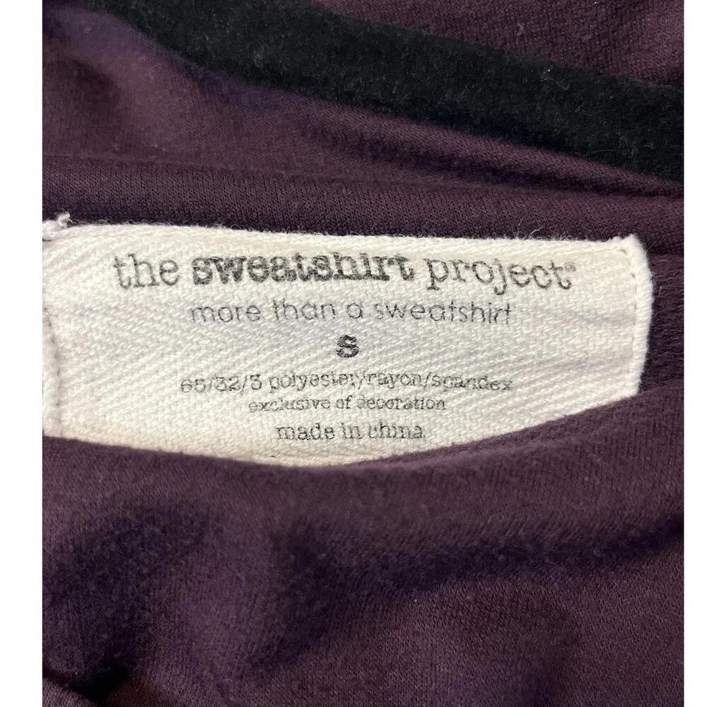 The Sweatshirt Project Cowl Neck Size S Plum/Purple Snap Shoulder - Image 4