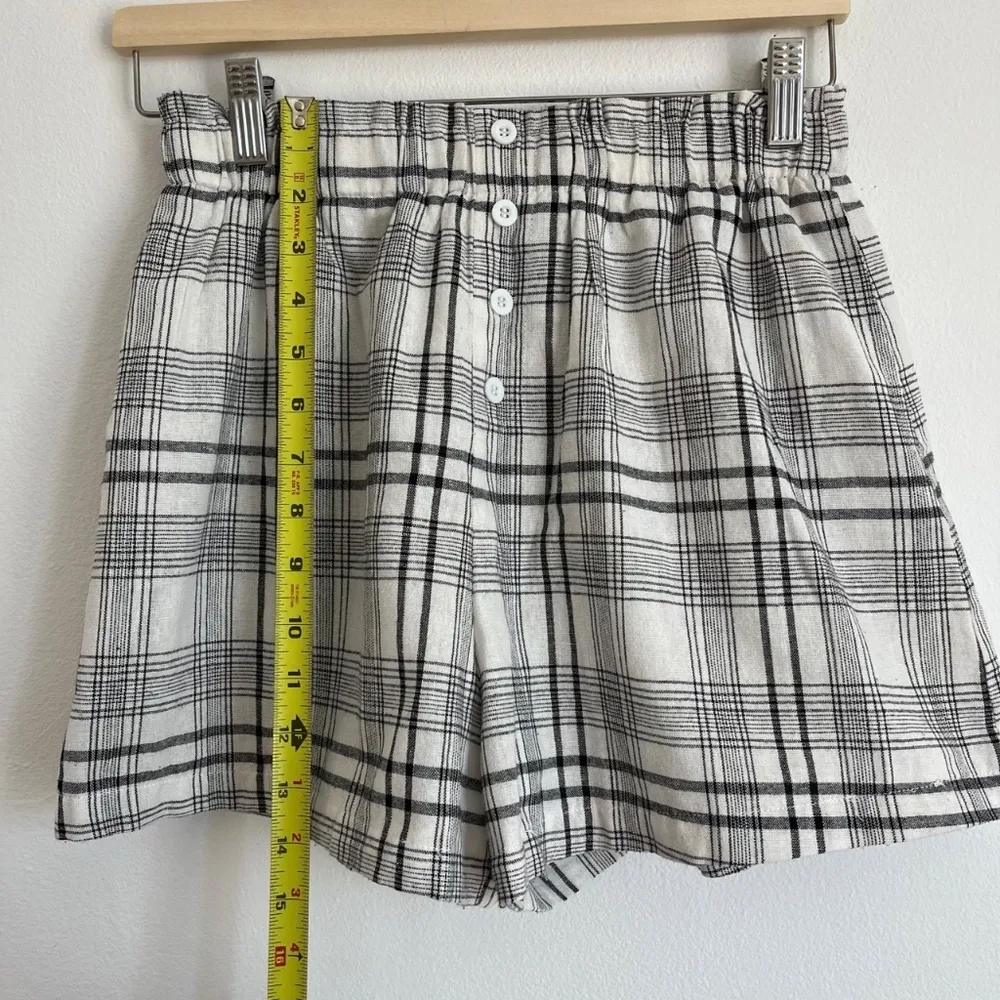 Elastic Waistband Pyjama Checked Plaid Boxer Shorts - Image 3