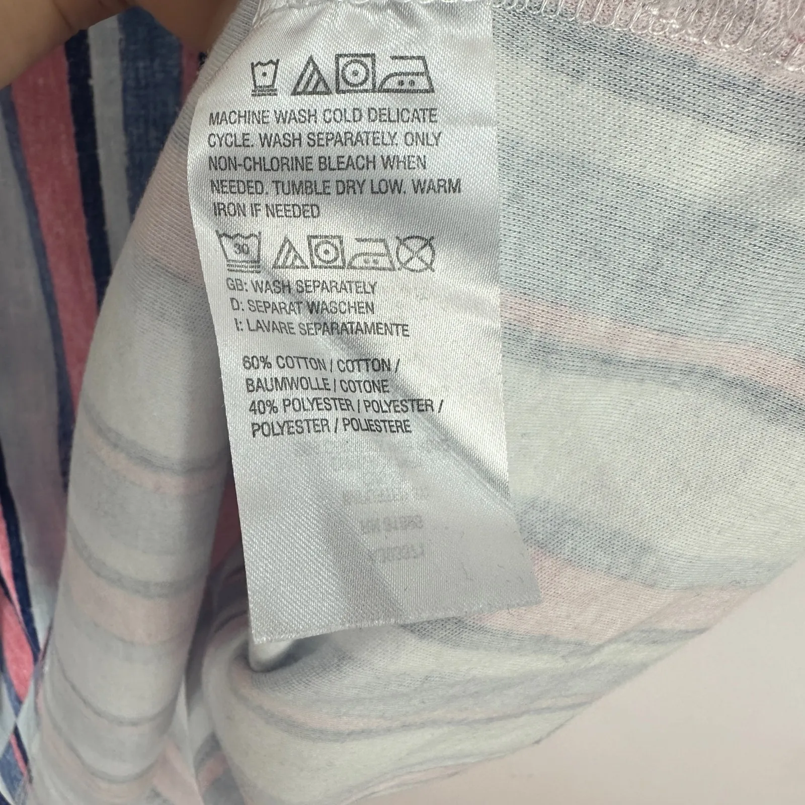 Denim & Co Sleeveless‎ Tunic Top Womens XS Striped Coastal Preppy Resort Beachy Blue - Image 5