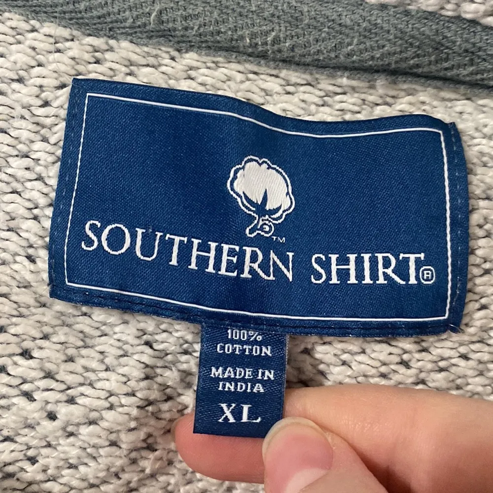 Southern shirt birdseye cotton flower logo embroidered sweatshirt grey size XL - Image 12