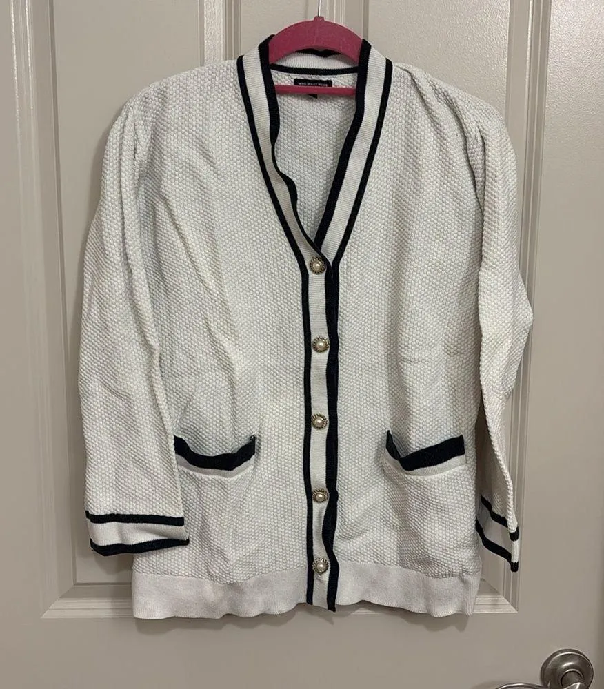 Who What Where 3/4 Sleeve Textured Cardigan - Image 3