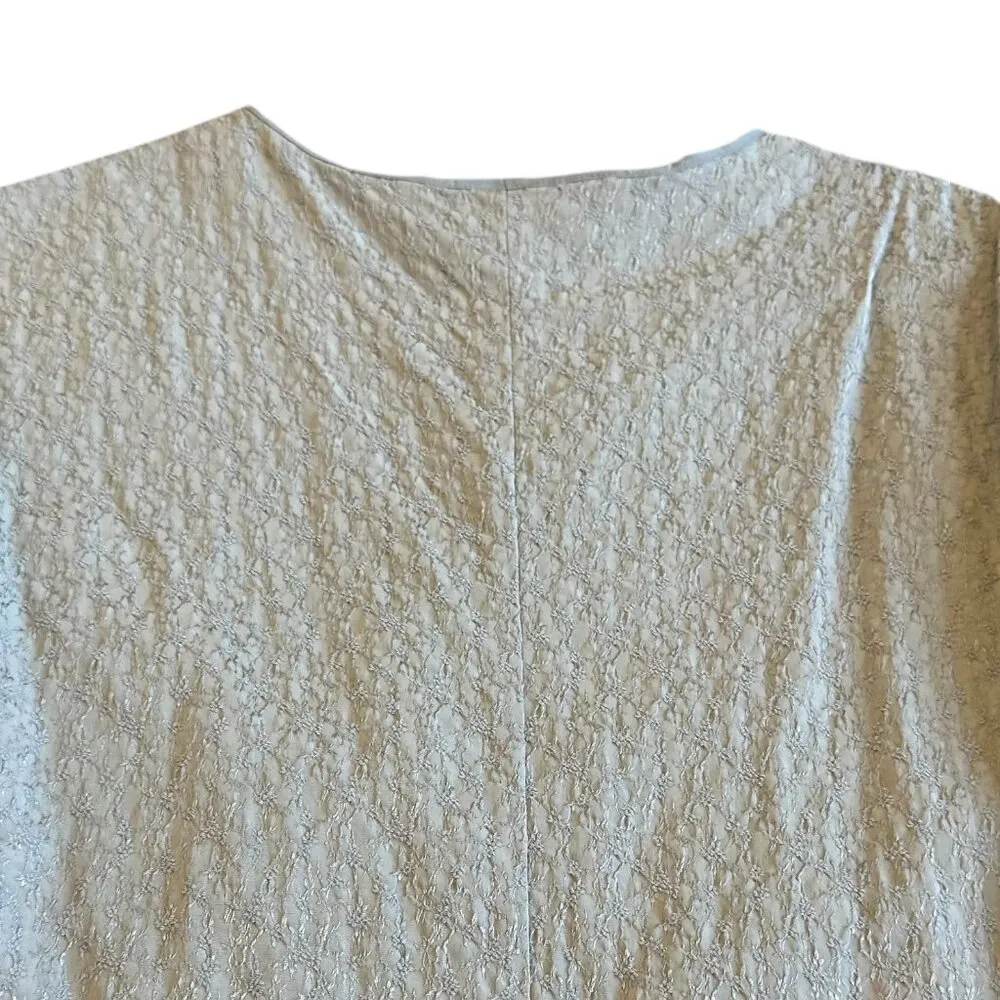 MM Lafleur Grey Sleeveless Textured Shift Dress Crew Neck Size Medium Women's - Image 7