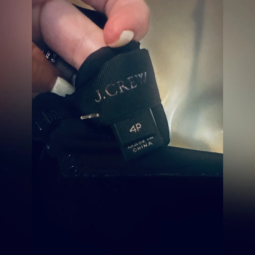 J. CREW Size 4P Black Soft Velvet Spaghetti Strap Wide Leg Elegant Jumpsuit - Image 10