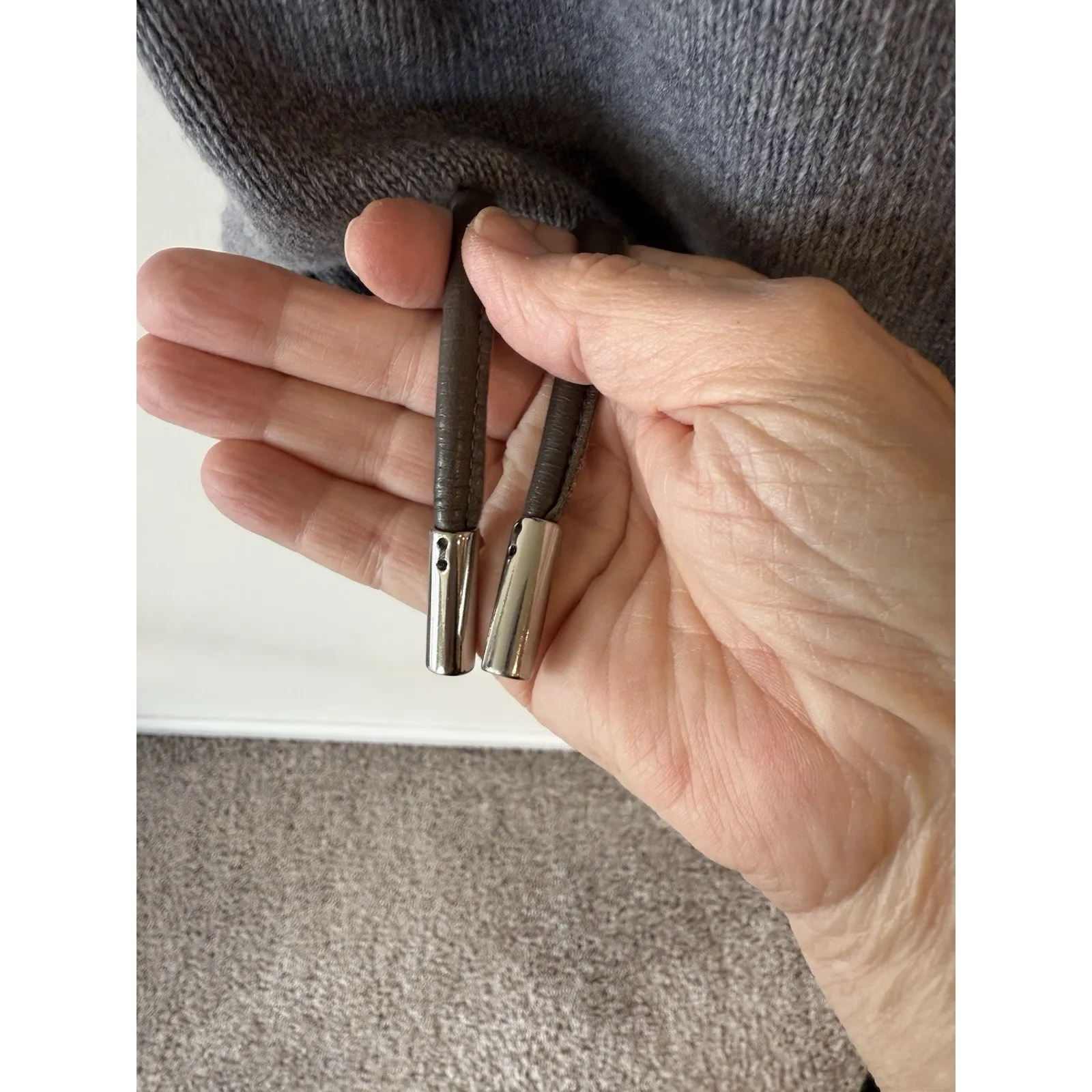 Lafayette 148 New York Genuine Shearling Panel Wool & Cashmere Vest XL Gray - Image 7