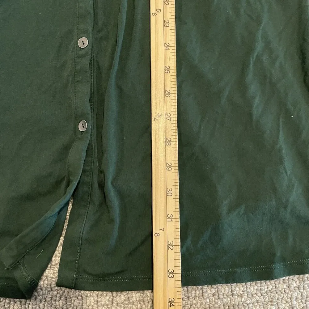 J Jill Dress Womens Large Wearever Collection Forrest Green Jersey Knit Buttons - Image 5