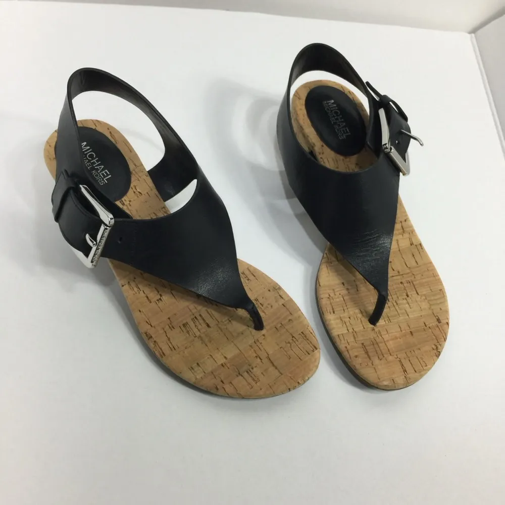 Michael Michael Kore London Thong Black Sandals Size 5.5 - Image 13