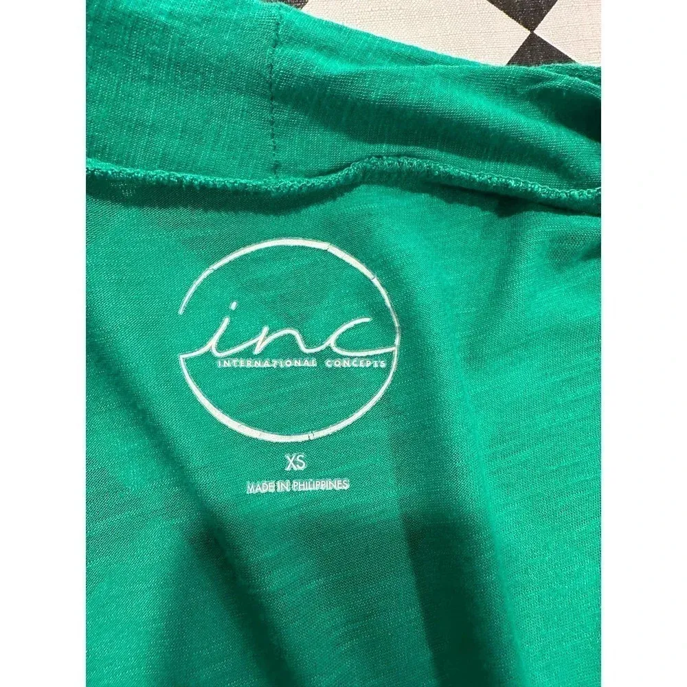 INC ruffled cardigan. Kelly Green color. XS - Image 3