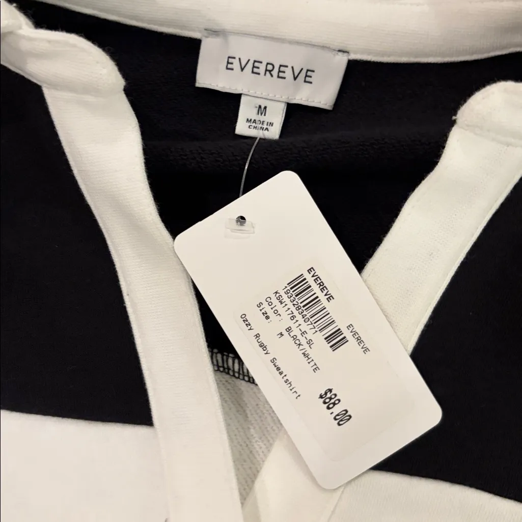 New With Tags Evereve Ozzy Rugby Sweatshirt Sz M - Image 5
