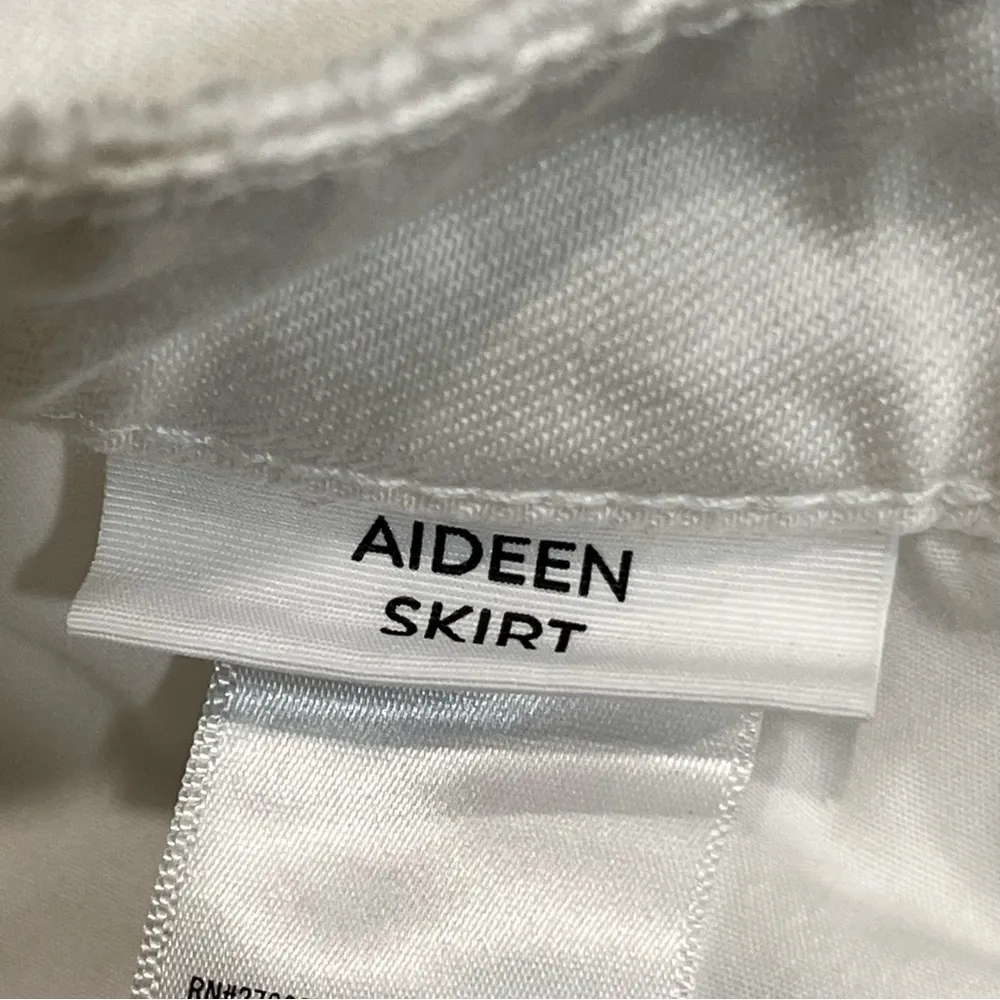 Paige White Distressed Denim Button Fly Aideen Mini Skirt size 25 - Image 9