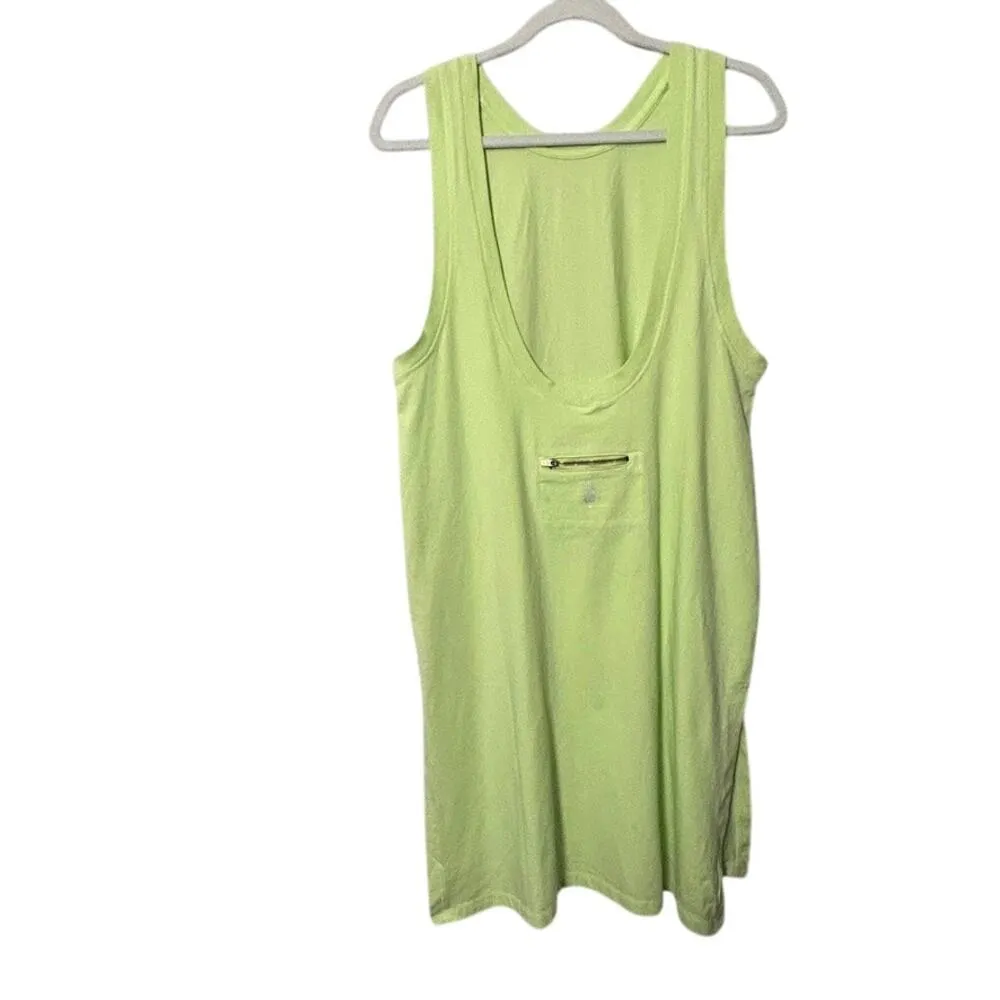 NEW Free People Hot Shot Tunic Tank Lighting Lime Green Oversize Sm Athleisure - Image 5
