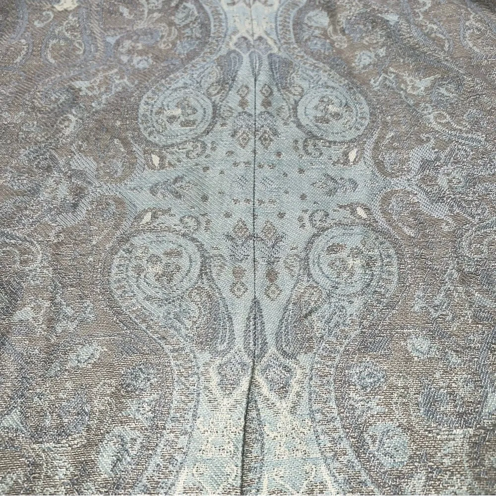 Kasper Paisley Weave Pencil Skirt in Soft Blues/Greens/Tans Walking Slit-Size 12 - Image 6