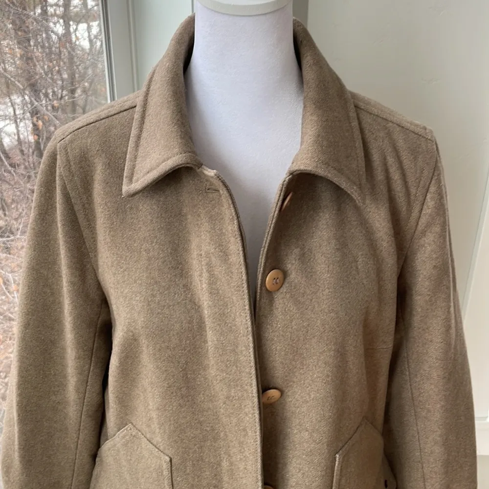 J. Crew Camel Wool Short Cargo Pocket Jacket Size Small - Image 4