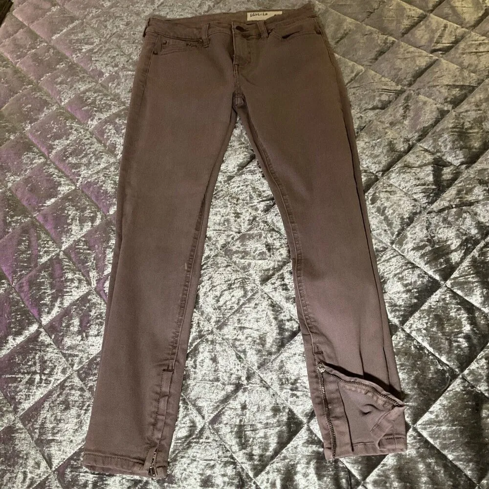 PISTOLA NWOT Purple Ankle Zip Denim Stretch Jeans Size 27 - Image 7