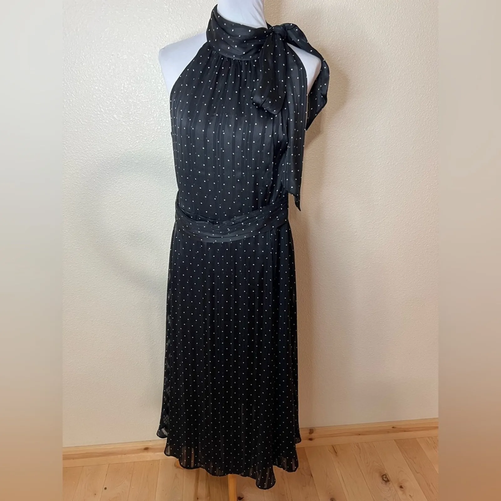 Sachin & Babi for Anthropologie polka dot halter tie flowy midi dress 14 - Image 2