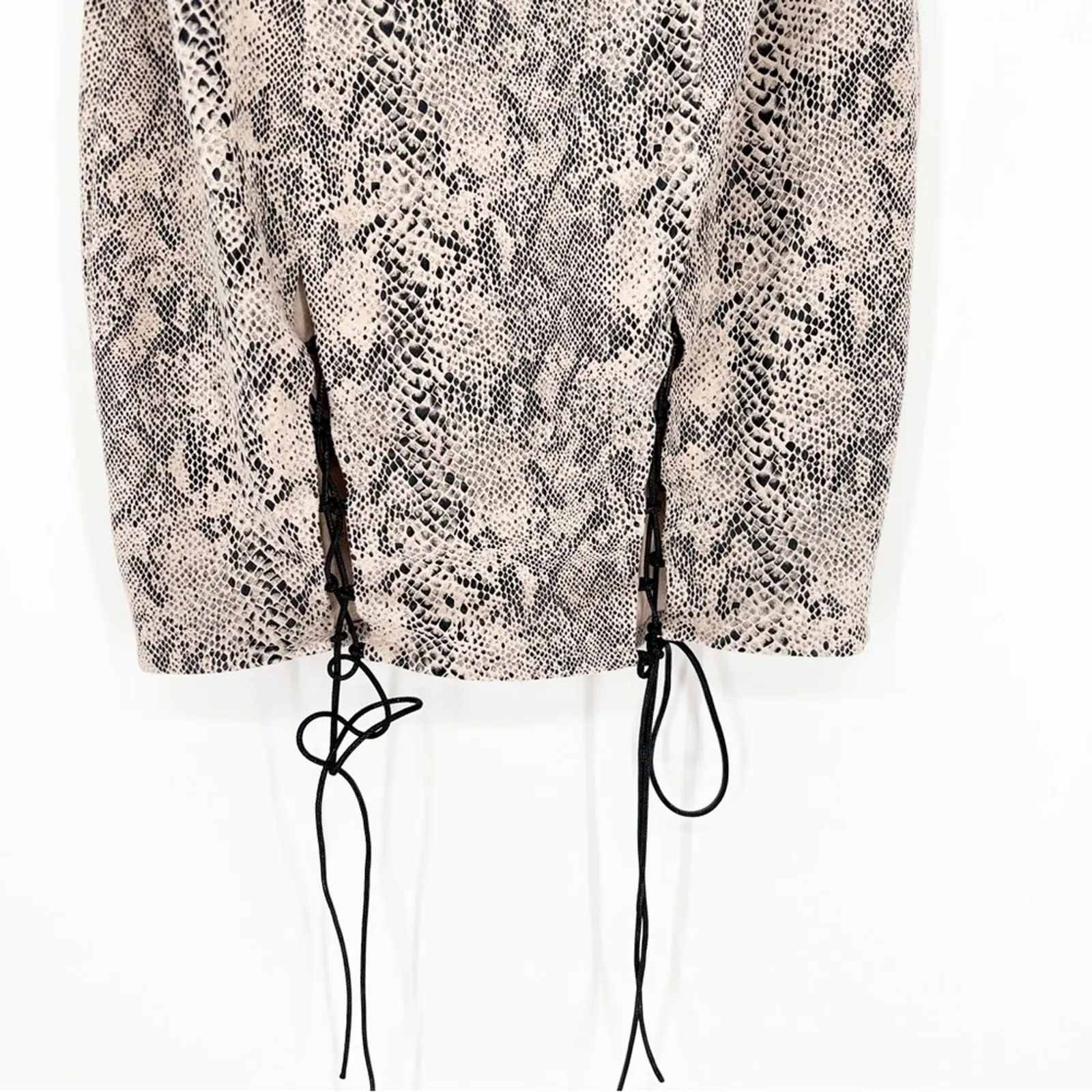 MESHKI Snakeskin Strapless Mini Dress‎ S - Image 5