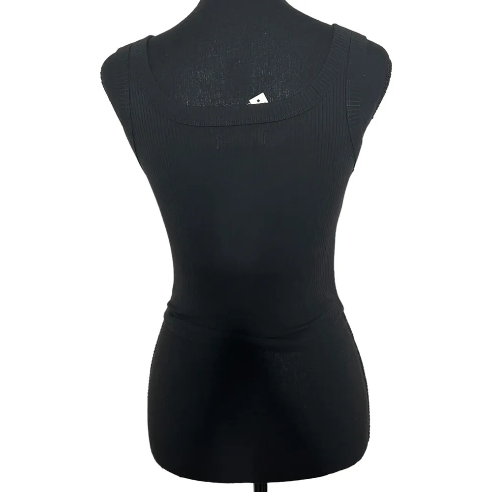 Madewell The Tailored Crop Tank Top Sleekhold XS Women’s Black NWT NL398. - Image 3