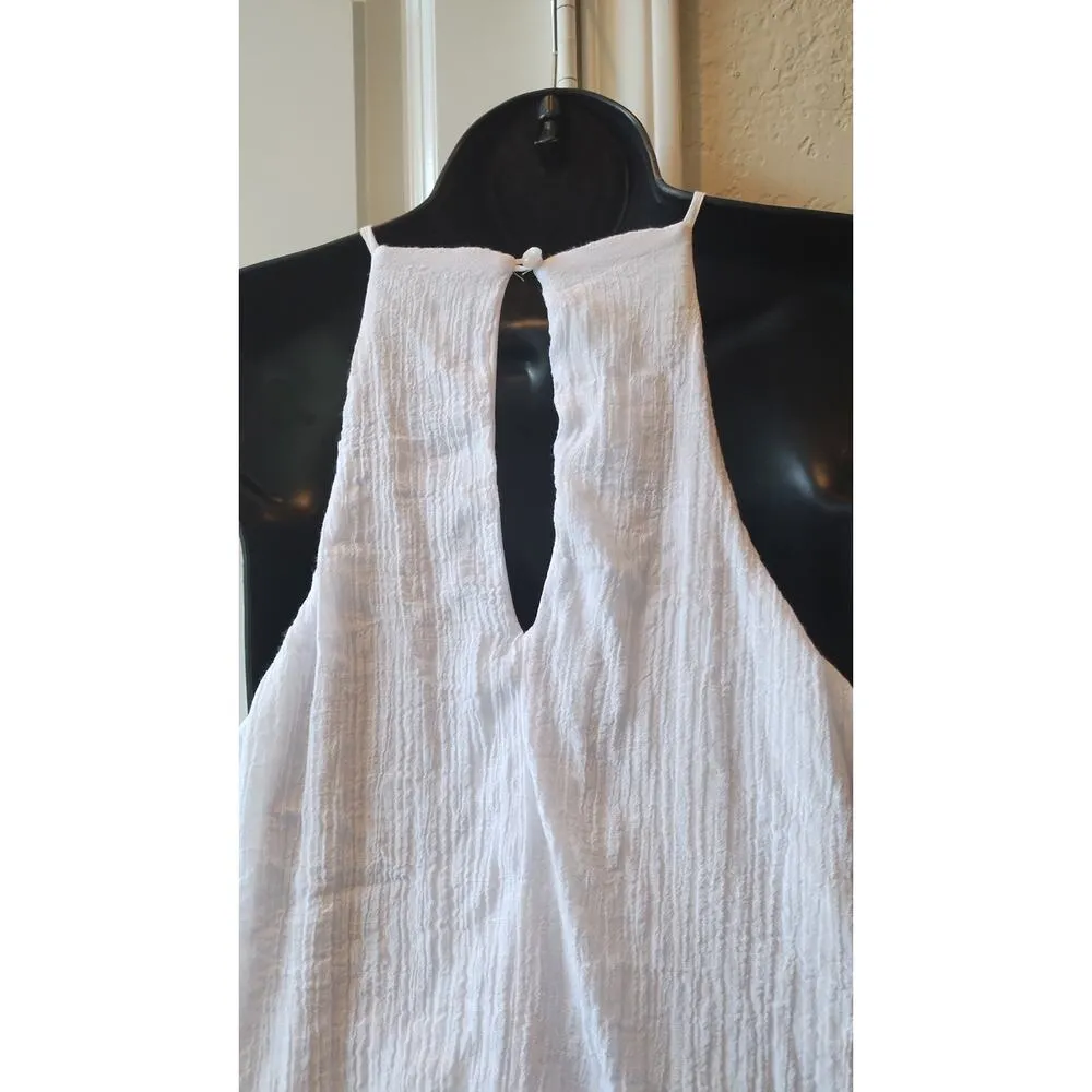 Charlotte Russe white chiffon dress with beaded high neck Size M - Image 4