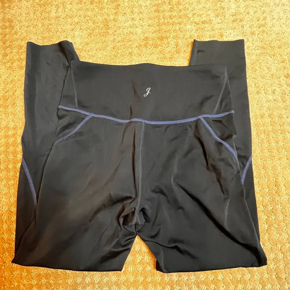 J. Crew Women’s SleekStretch Black High-Rise Leggings With Blue Trim Size M NWOT - Image 8