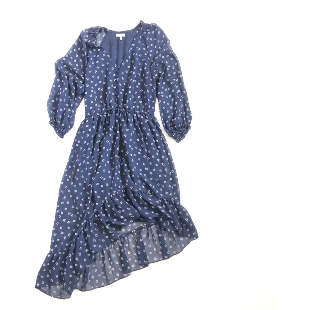 Joie Alithea silk dress floral print  in navy Sz M - Image 4