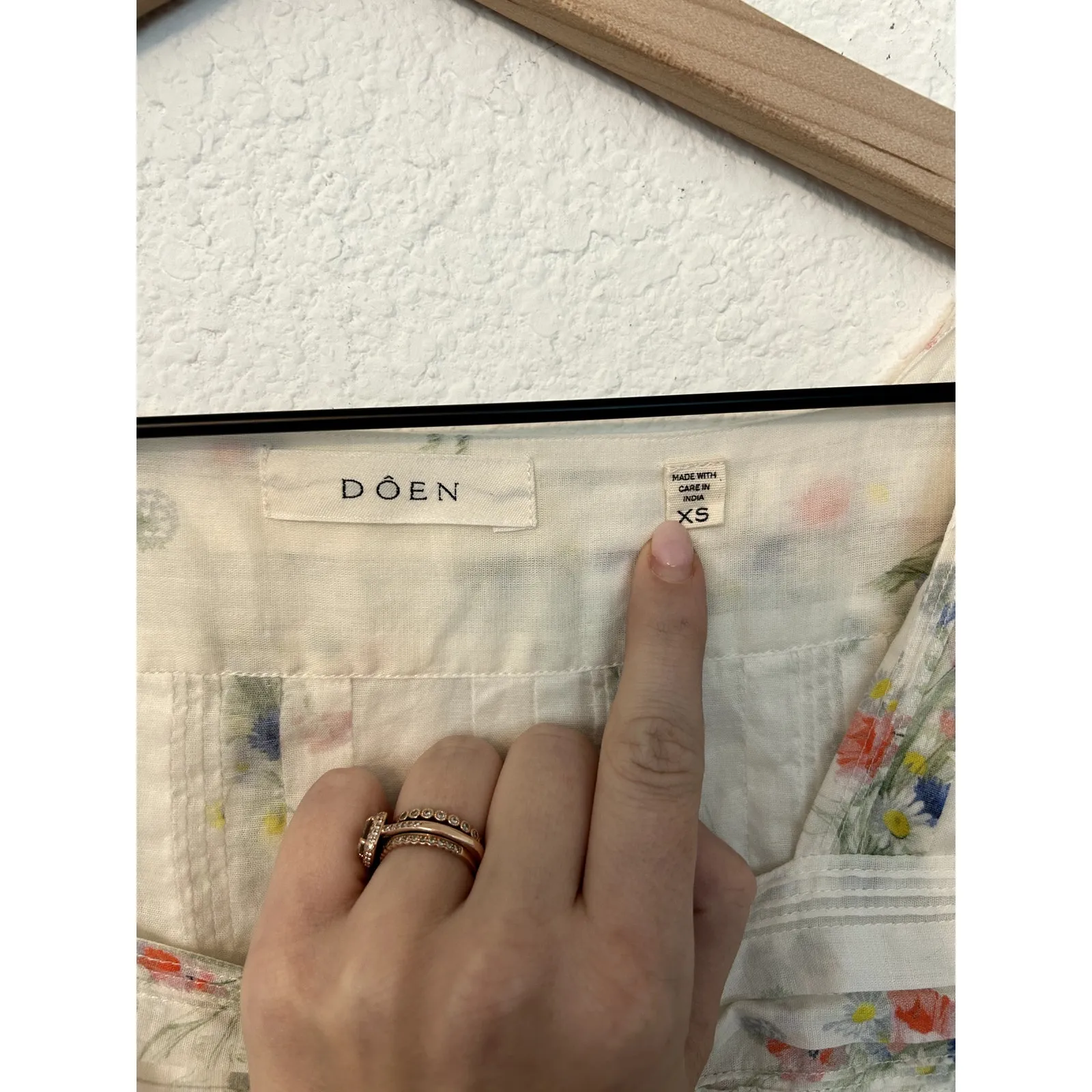 DOEN Minta Floral Midi Dress in Painted Bouquet White Size XS - Image 5