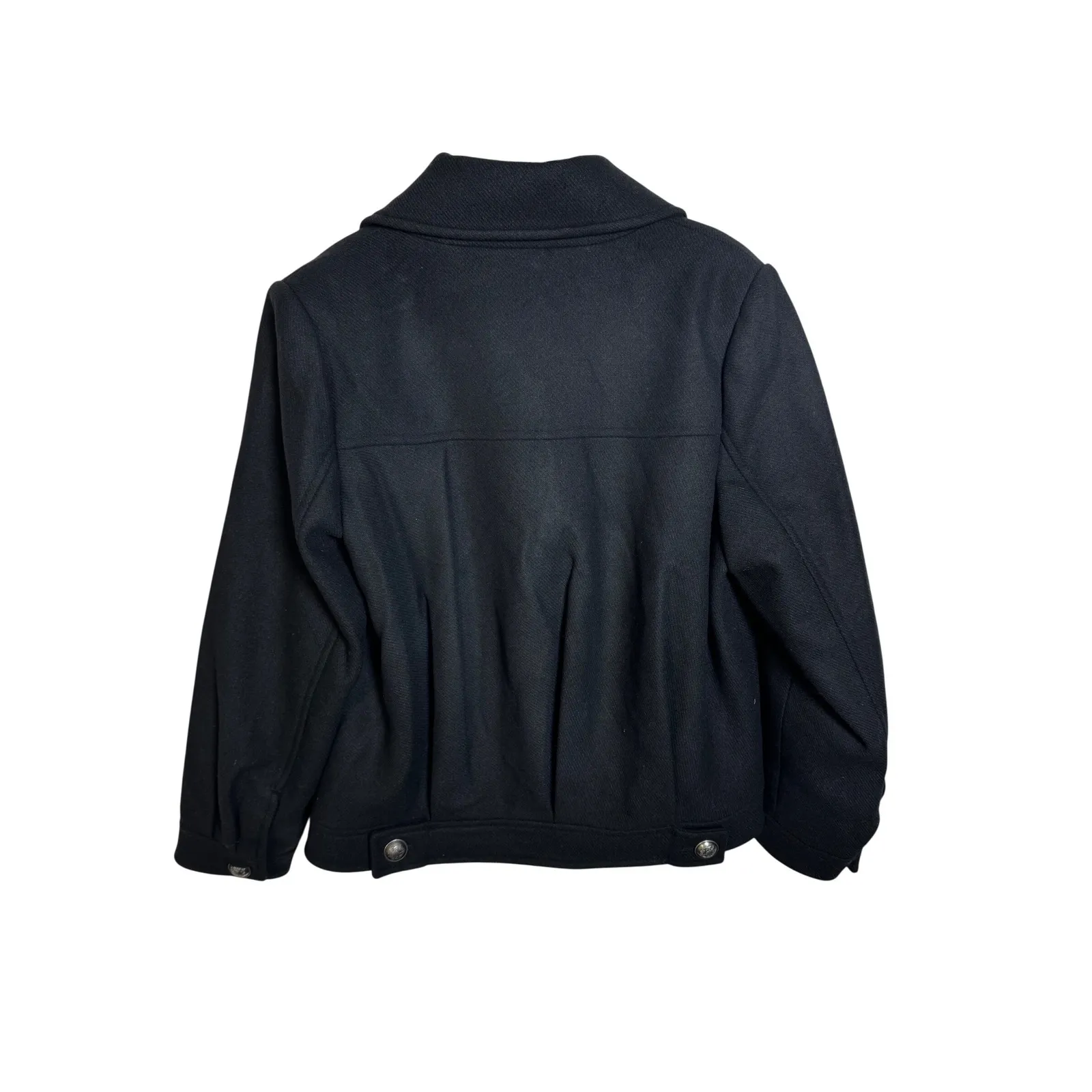 NVLT Black Double Breasted Cropped Wool Blend Jacket Women's Medium Size undefined - Image 4