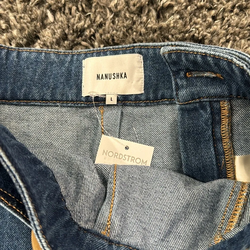 Nanushka Yeva Denim Wrap Skirt in Blue, Size L​​​ Blue Size L - Image 4