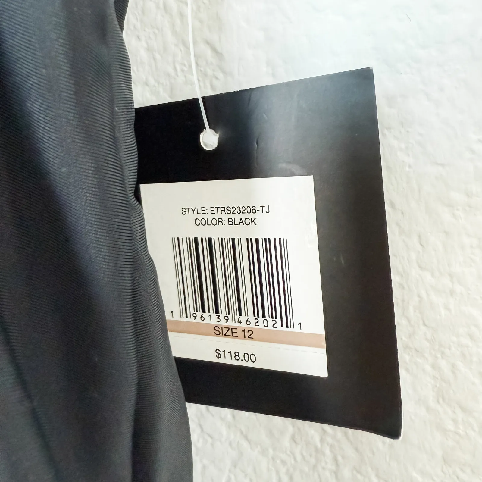 NWT Ellen Tracy One Piece Swim Romper Black Size 12 Black Classic‎ Resort Beach - Image 4