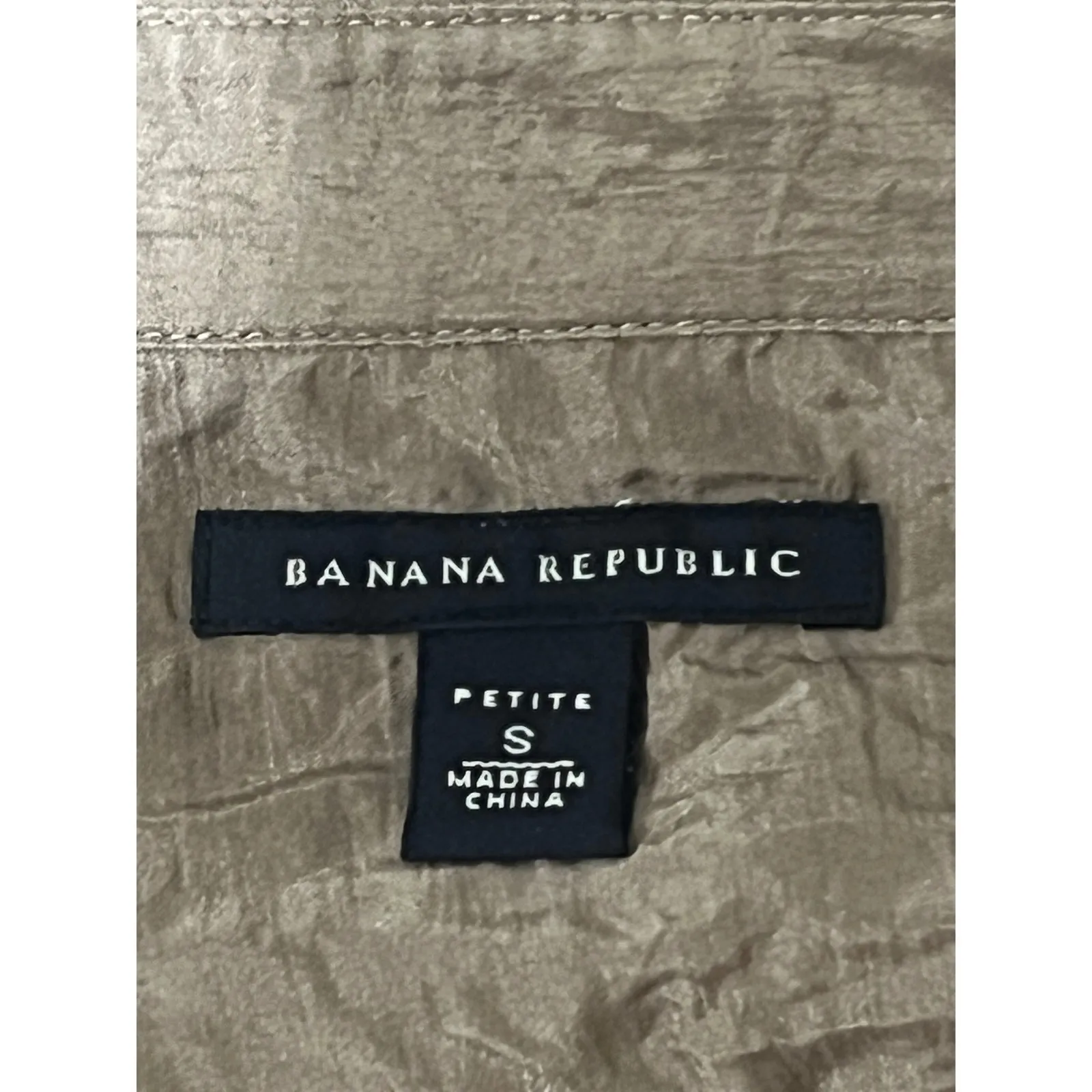 Banana Republic Petite Small Brown Silk Button Down Shirt Long Sleeve Career - Image 5