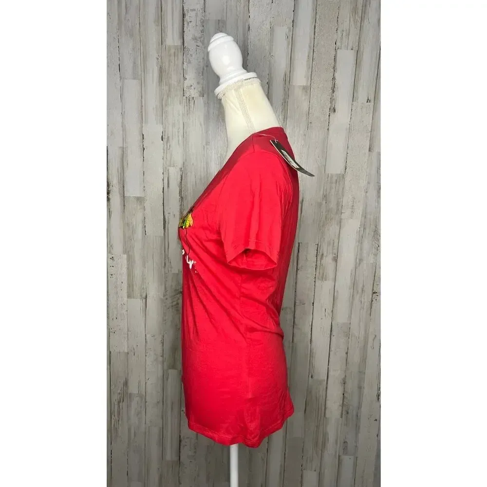 NWT‎ Women's Size Small Chicago Blackhawks Red V - Image 5