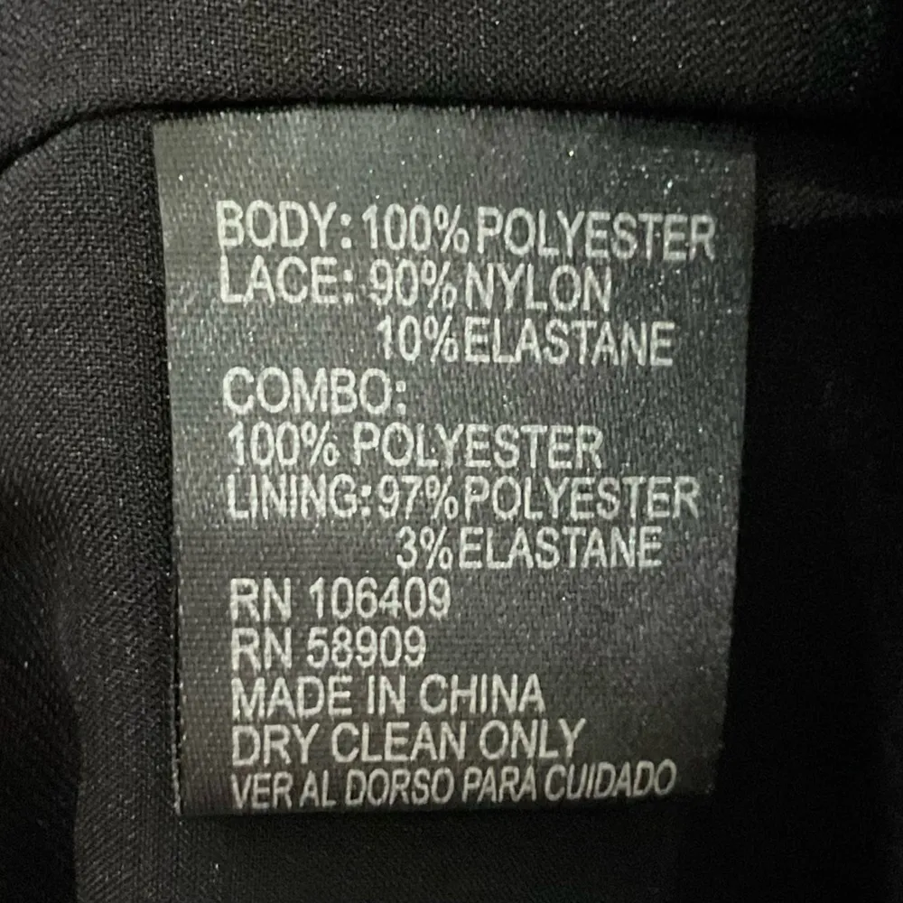 Antonio Melani Black Sheath Dress Long Sleeve Mixed Media Lace Accent Sz 4 New - Image 5