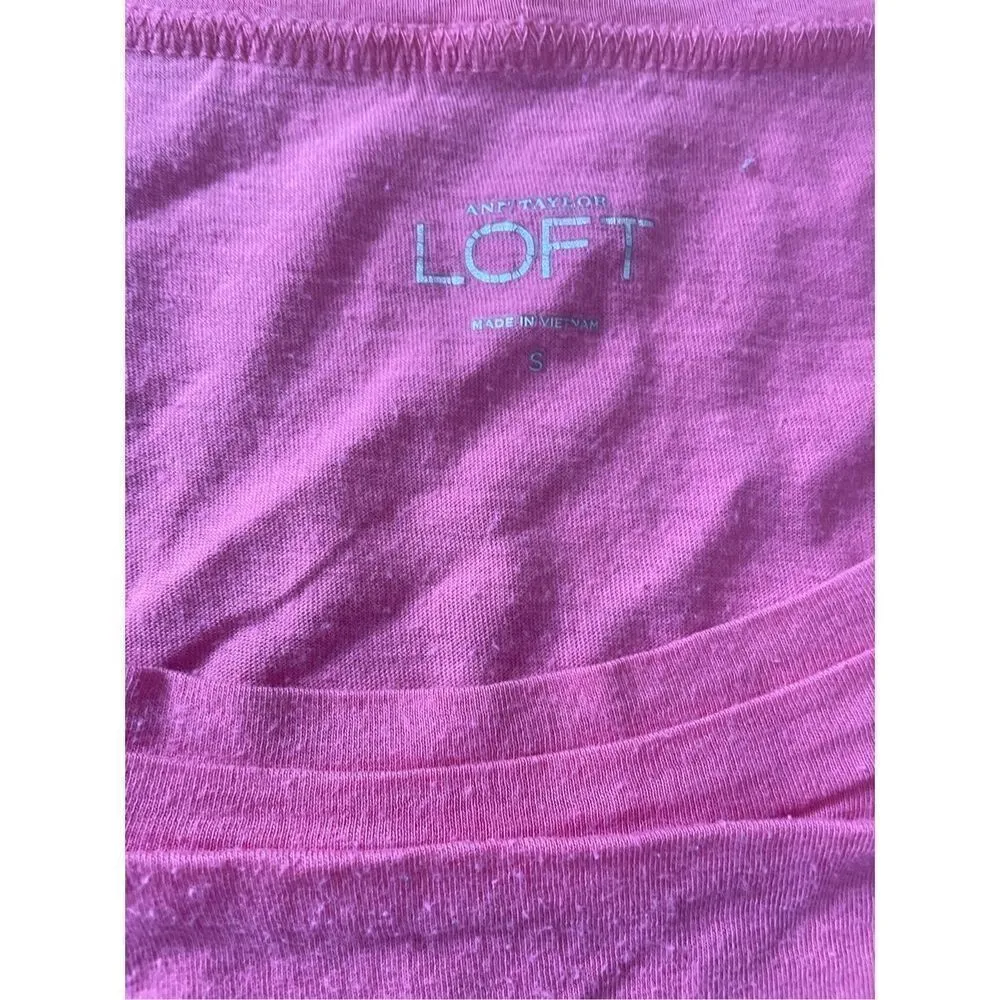 Loft bright coral pink shirt sz small - Image 3