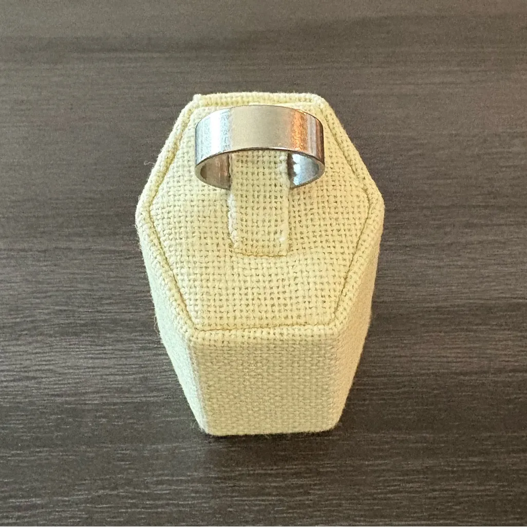 Polished Steel Band Ring Silver - Image 4