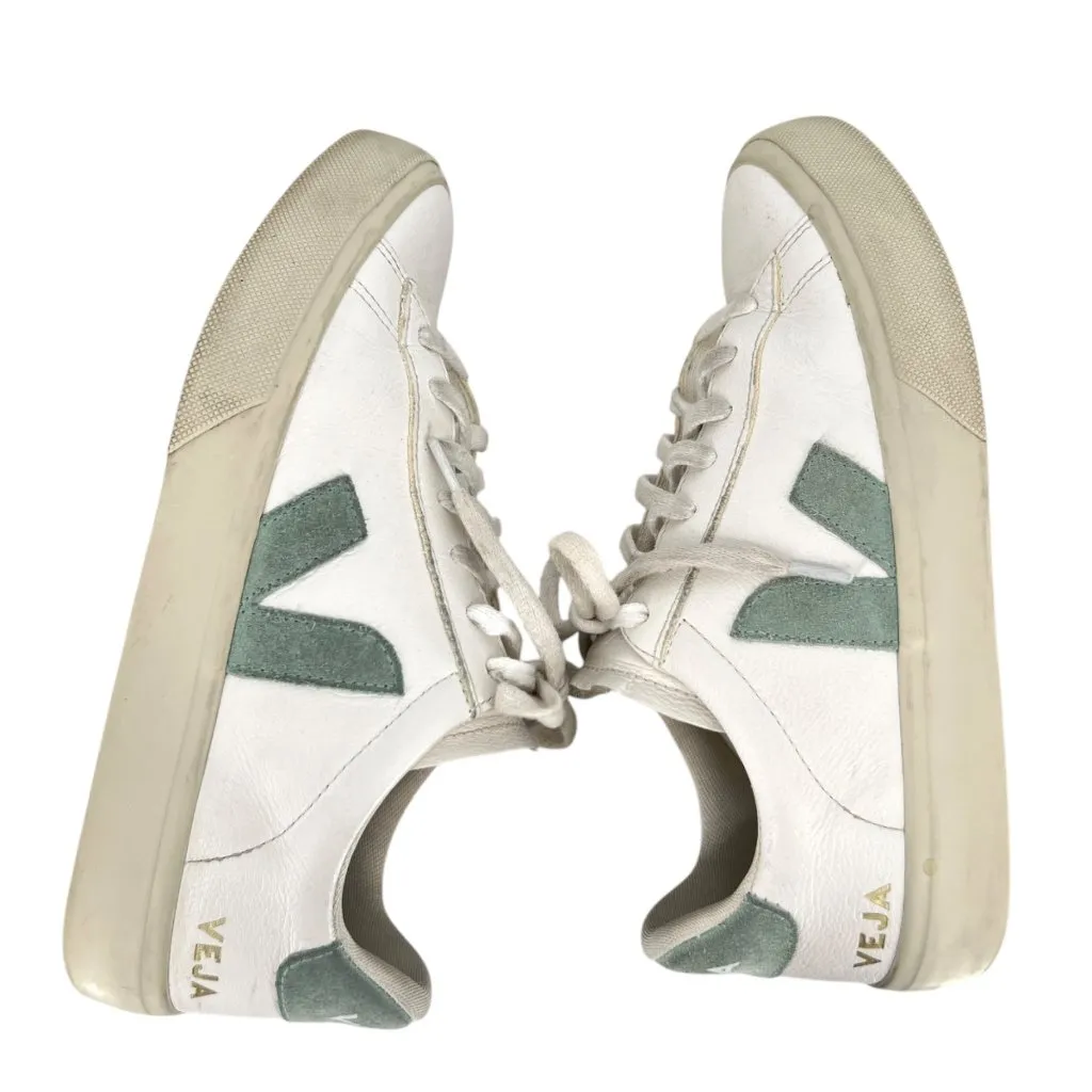 Veja Campo Sneakers Lace-up White Green Leather Suede EU 39 Size US 8 - Image 11