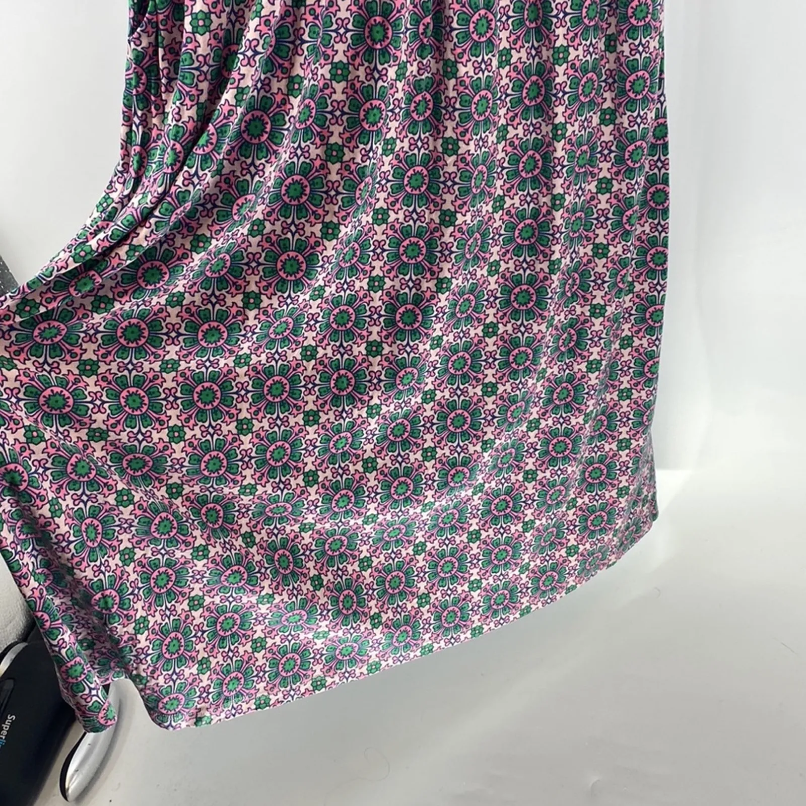 Boden Amelie Jersey Dress Milkshake Flora Tile summer lightweight size 4 long Pink - Image 9