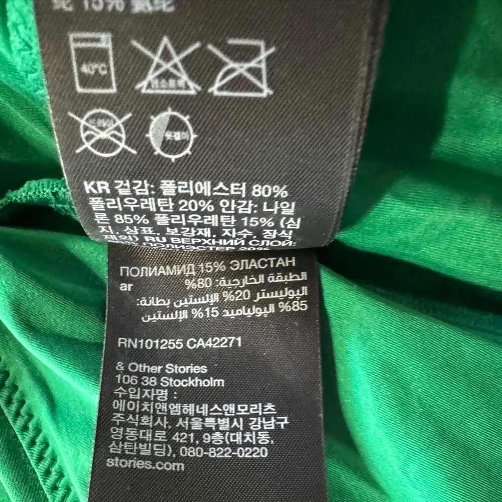 & Other Stories Green One Piece Strappy Back V-Neck Swimsuit Size 12 New - Image 3