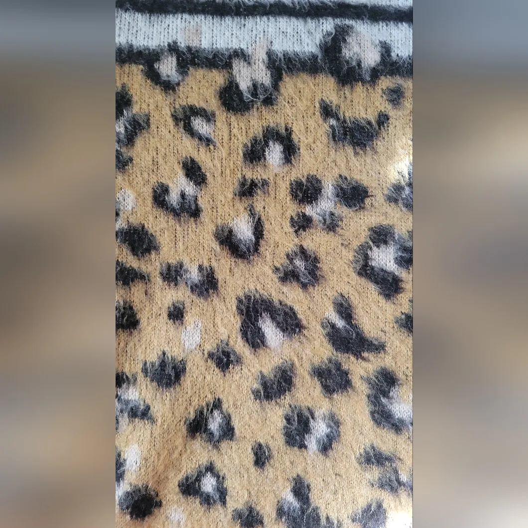 Ella Moss Leopard Print Striped Sweater Size M - Image 15