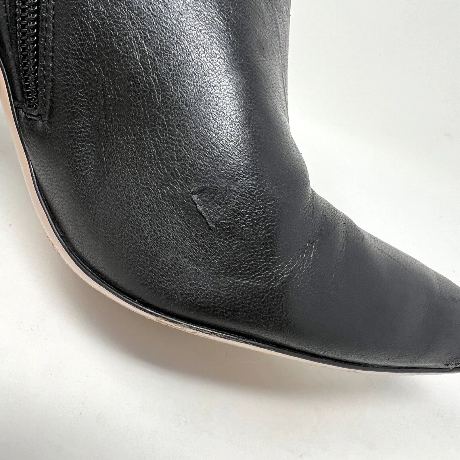 Stuart‎ Weitzman Pure Pointy Toe Booties Black Leather Boots Women’s Size 9.5 M - Image 7