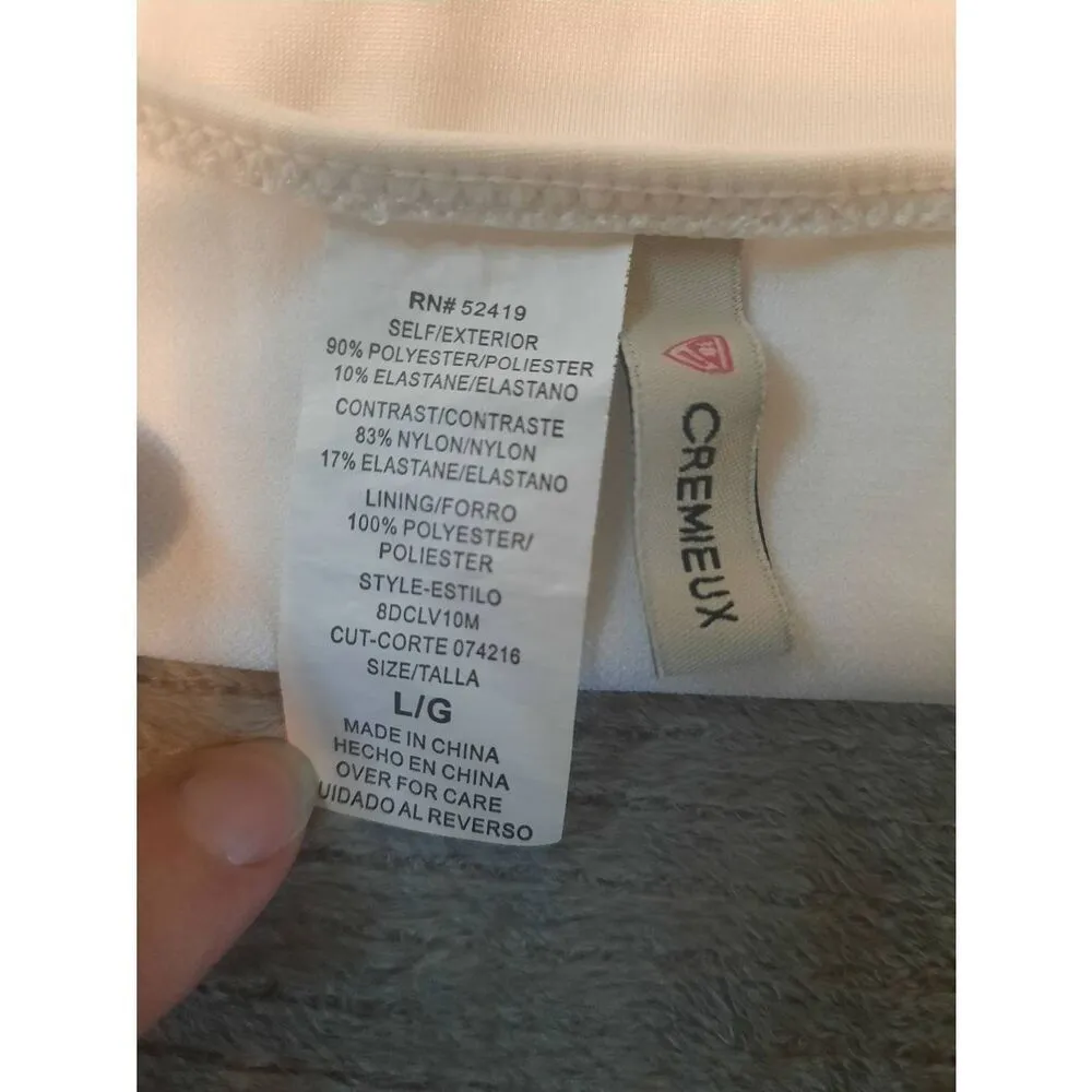 NEW Cremieux Womens Size L one piece Bathing Suit White pink colorblock - Image 3