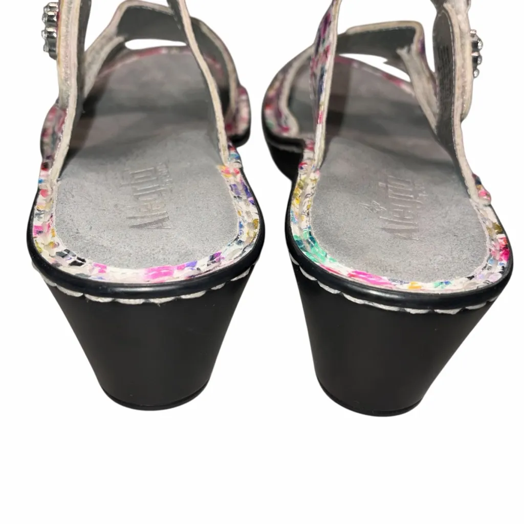 Alegria Loti White Floral Bloom Wedge Slide Sandals Shoes size 39 - Image 6