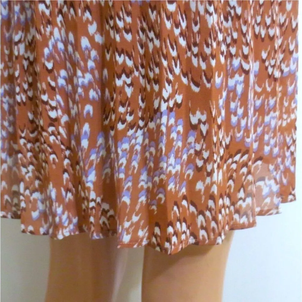 Nine West Georgette Collar Pleated Feather A-Line Shift Shirt Dress - Image 6