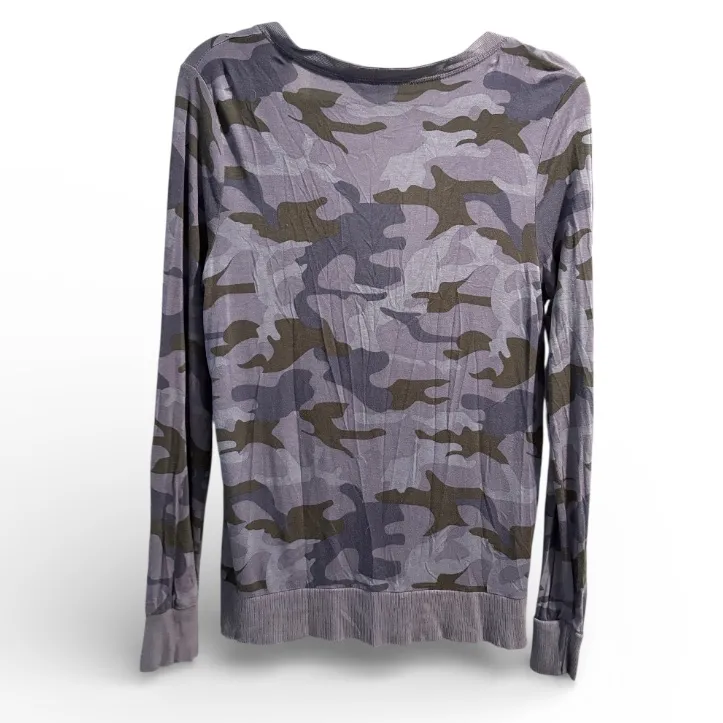 Zenana Purple Camouflage Long Sleeve Button Down Cardigan- Size Large - Image 2