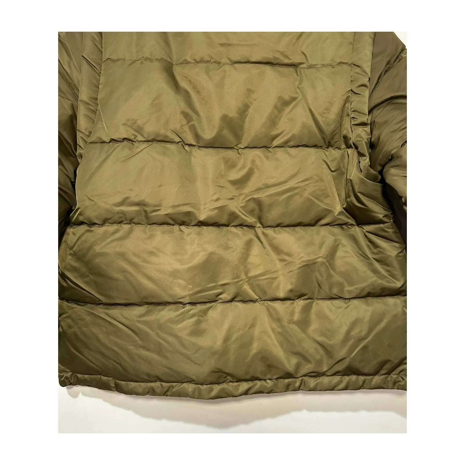 We Wore What Zip Off Sleeve Puffer Jacket Military Olive Size Medium NWT Stylish - Image 14