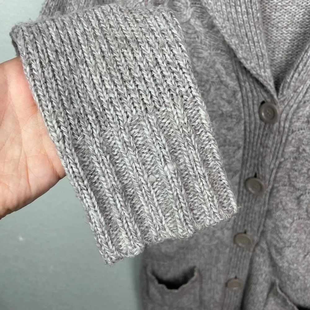 IT'S OUR TIME Taupe Tunic Length Button Down Cardigan Size S - Image 7