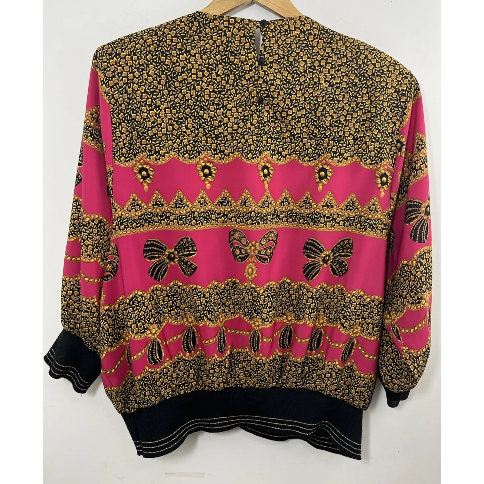 Jo Hanna York Joan Davis Women Blouse Top 20P Shoulder Pads Silky Retro VTG 80s Size undefined - Image 4