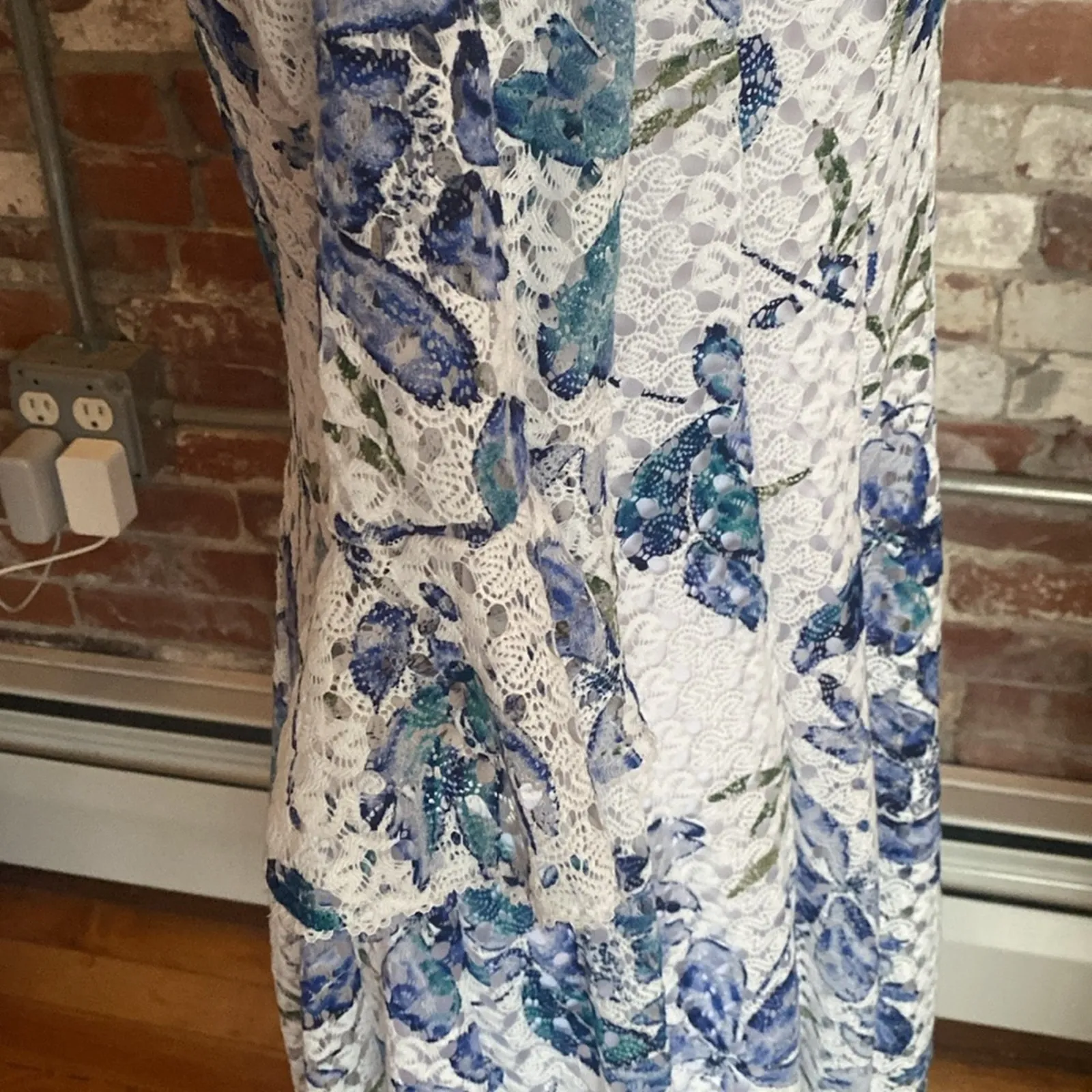 Rabbit Rabbit Rabbit Design 3/4 Bell Sleeve Floral Lace Fit &Flare Dress Size 10 White - Image 5