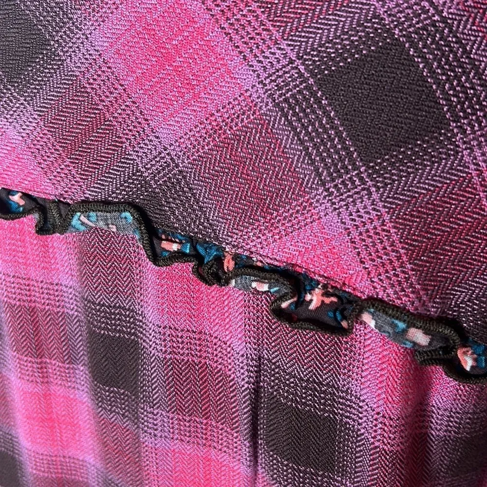 Matilda Jane Pink Plaid Button Up Top Size S - Image 4