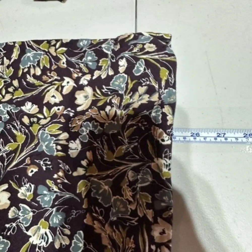 J. Jill Pima Cotton Crew‎ Neck Floral Long Sleeve Tee Shirt Size Medium Black - Image 10