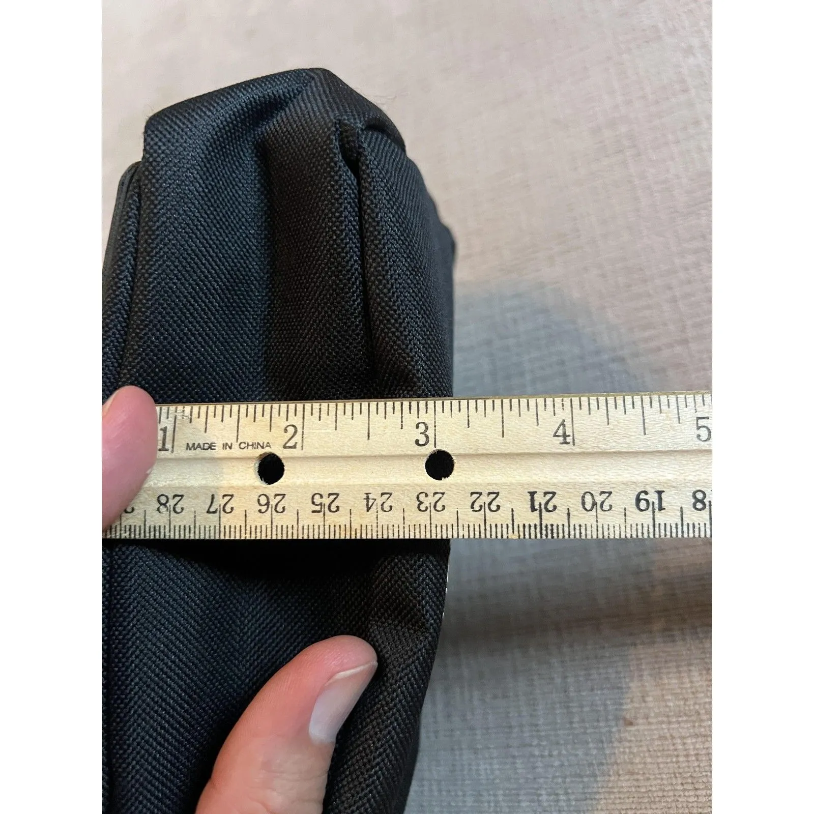 Aigner Lufthansa First Class Black Travel Pouch Amenity Kit Nylon Leather Zip - Image 6